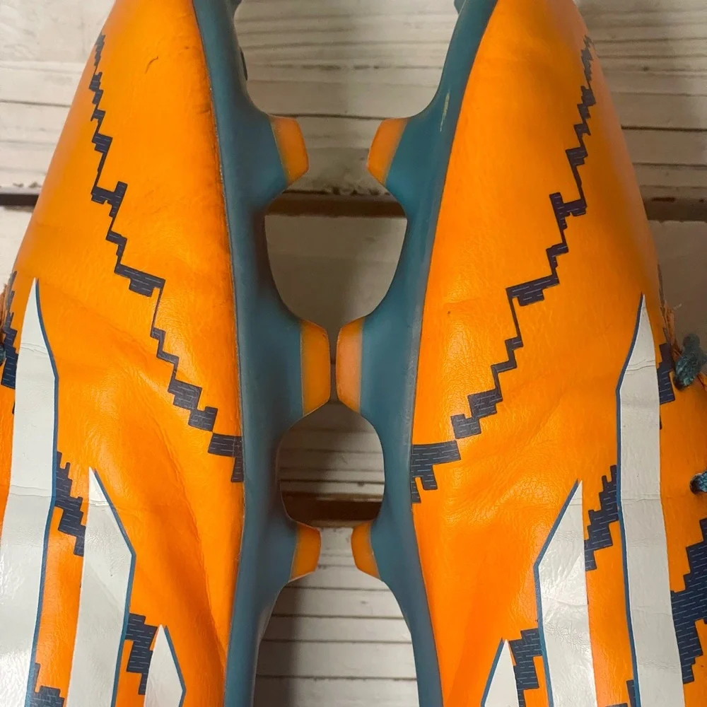 CLEAN Size‎ 11 - adidas Messi 10.3 FG Orange Teal Football Soccer Cleats Male